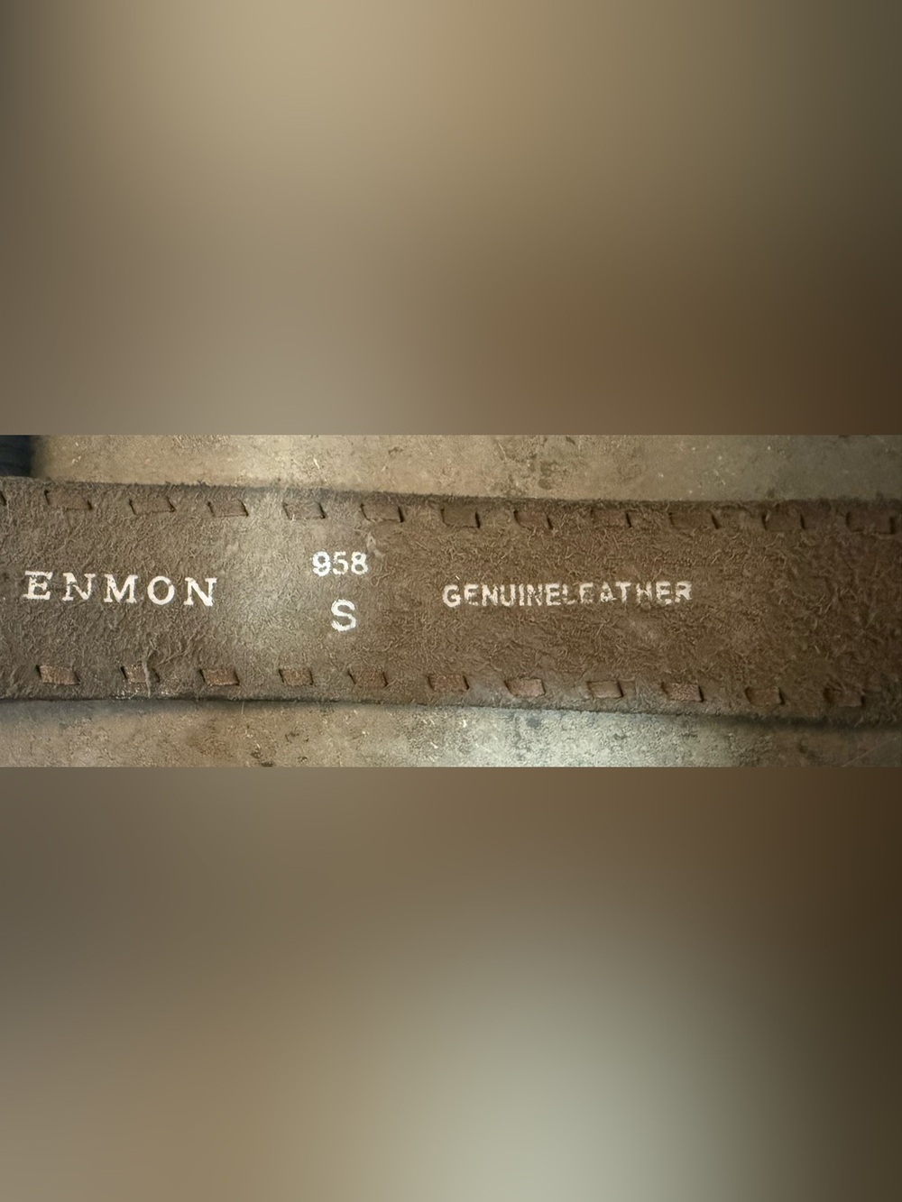 Enmon Tooled Stitched Black Leather Western Belt | No Buckle | Sz S | Brand New - Picture 4 of 4